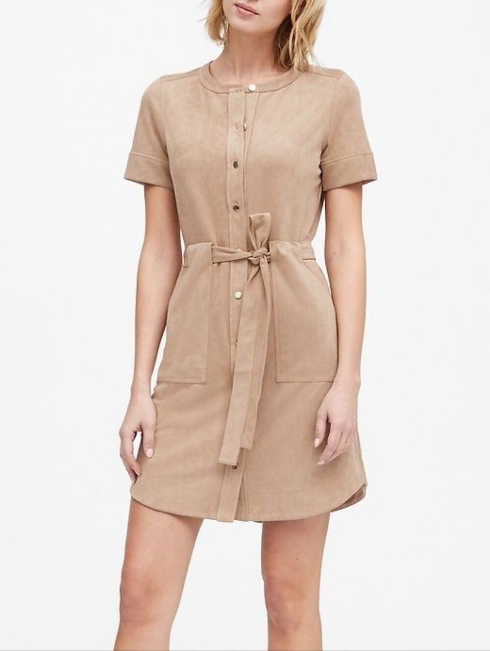 Banana Republic Brown Suede Shirt Dress